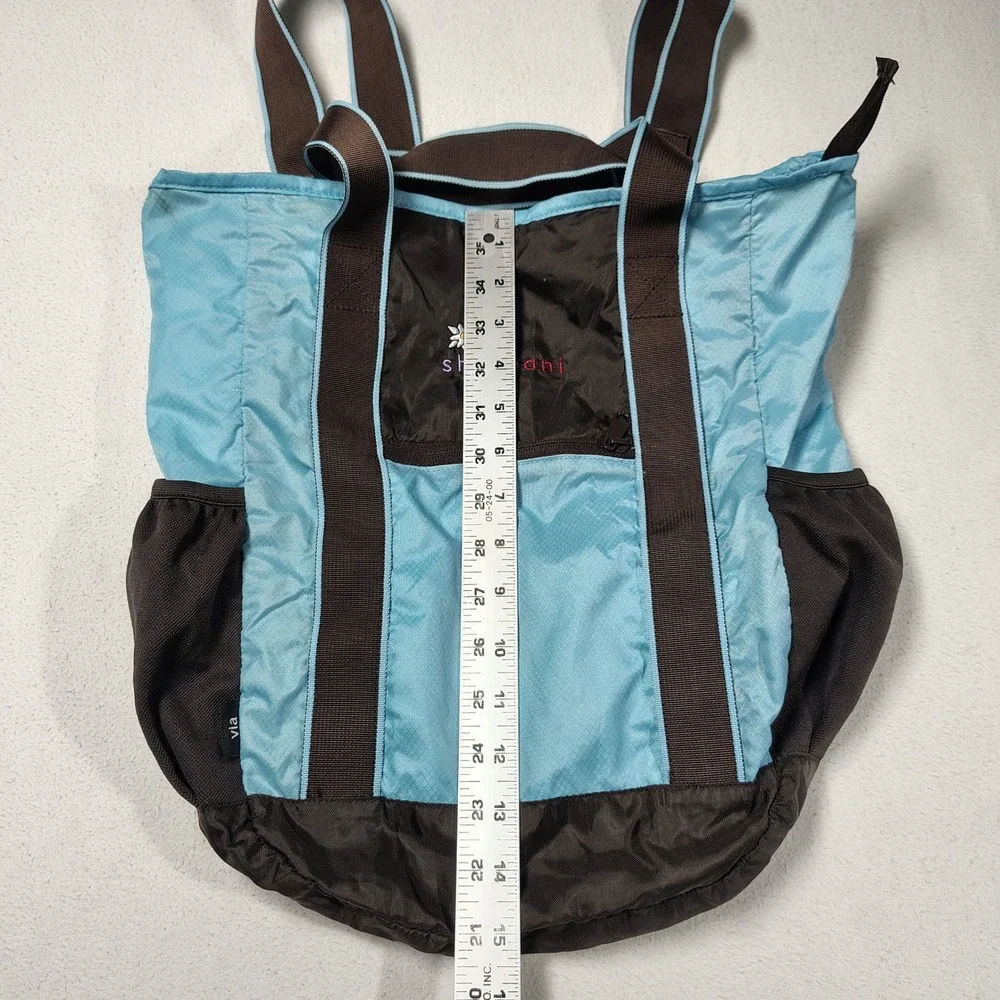 Sherpani Tote Backpack Blue Brown Packable VIA Nylon Lightweight Travel Womens - Picture 5 of 13